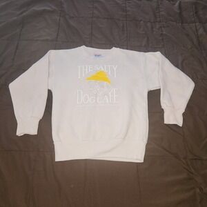 Vintage Girls Salty Dog Cafe pink swearltshirt. Girls Youth child size 6-8 Hanes